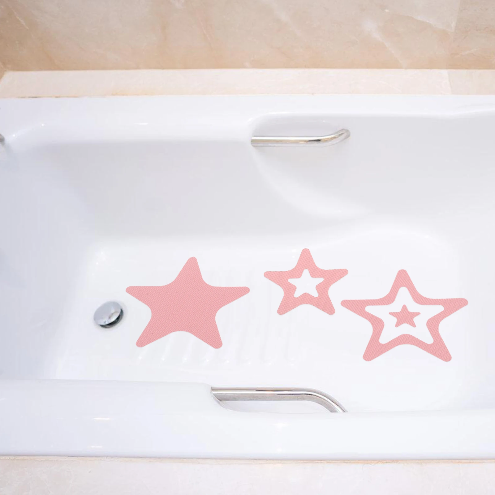 

12pcs Anti Bath Stickers Pink Child Cartoon Star PEVA Material Non Bath Stickers For Tub Non Slip Skid Bathtub Shower Floor