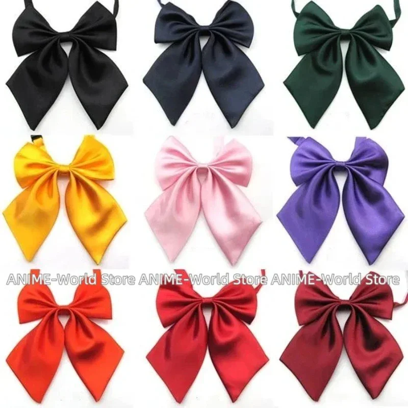 Women Anime Cosplay Costume JK Uniform Cravat Ladies Solid Color Bow Tie