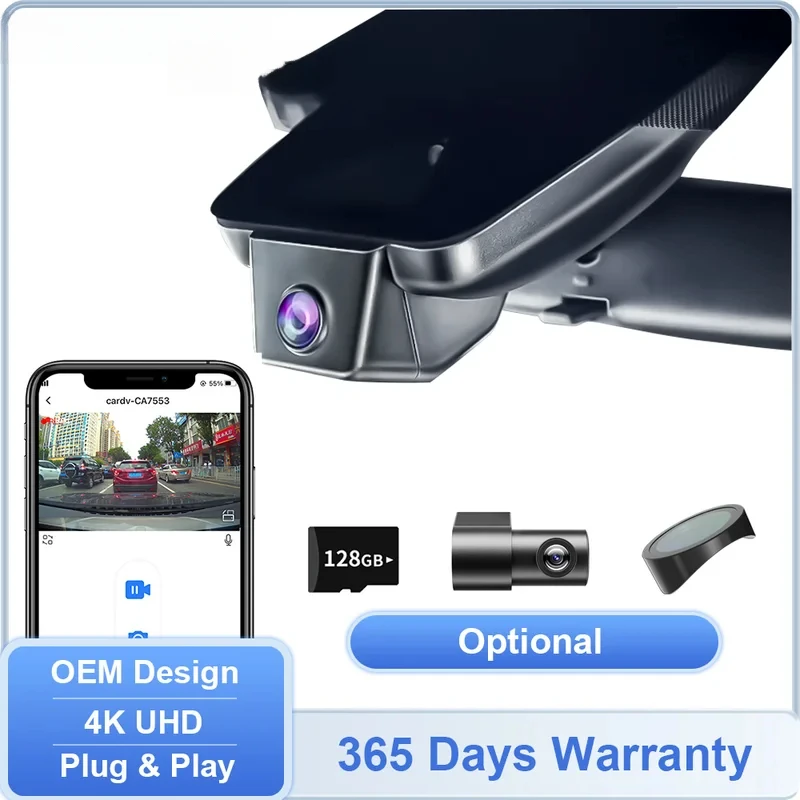 Dashcam 2016-2025 / 2019-2021 / 2018-2026, FITCAMX 4K Car DVR Driving Recorder Front Rear Channel