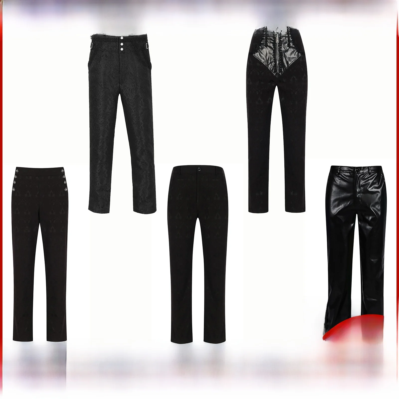 Cross-Border Halloween New Arrival Pure Color Steam Punk Uniform Suit Pants Women's Fashionable Outer Trousers