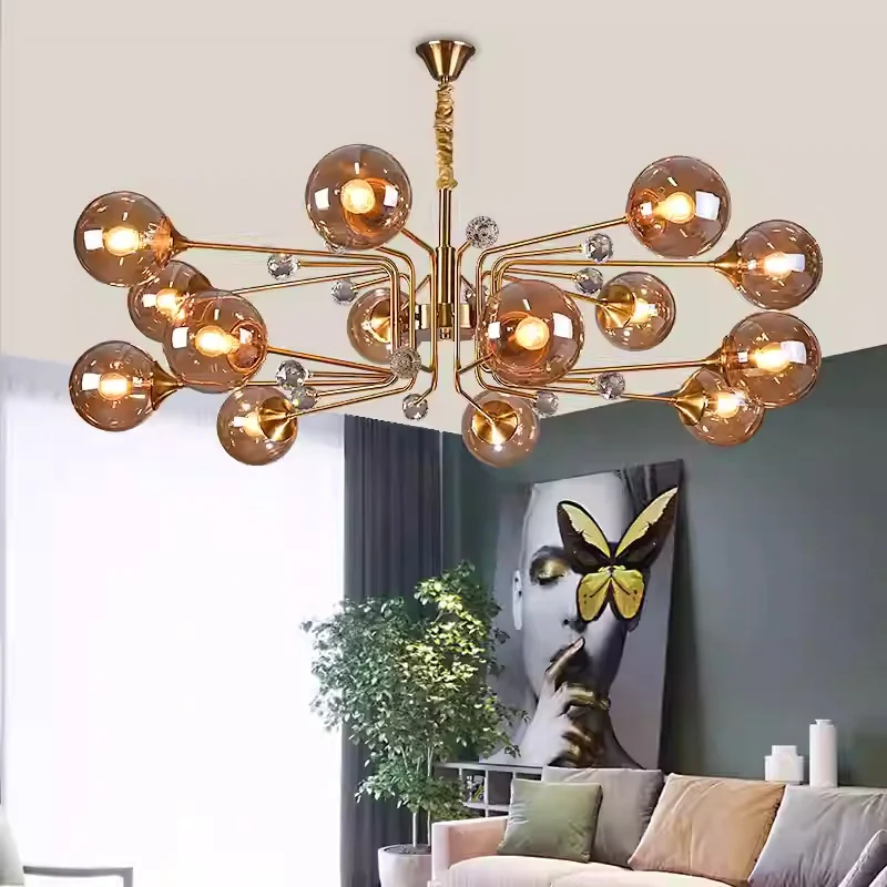 Moonriver Lighting Modern Parlor Chandelier Minimalist Magic Beans Hanging Lamp Luxury Hall Pendant Light for Home Decor Lustre