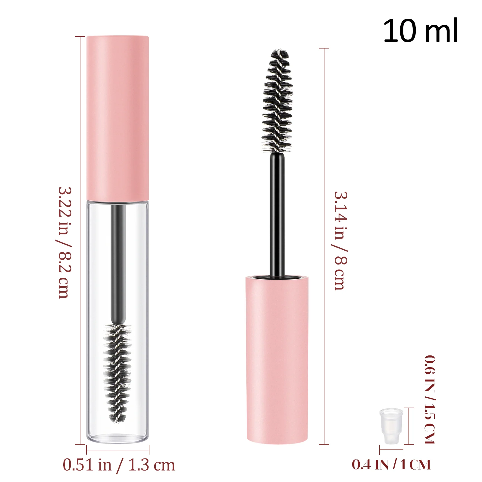 Flcopropriété de mascara avec tube transparent, anciers d'eye-liner, récipient à pointe d'ombre africaine, maquillage pour animaux de compagnie, voyage heureux, 4 pièces