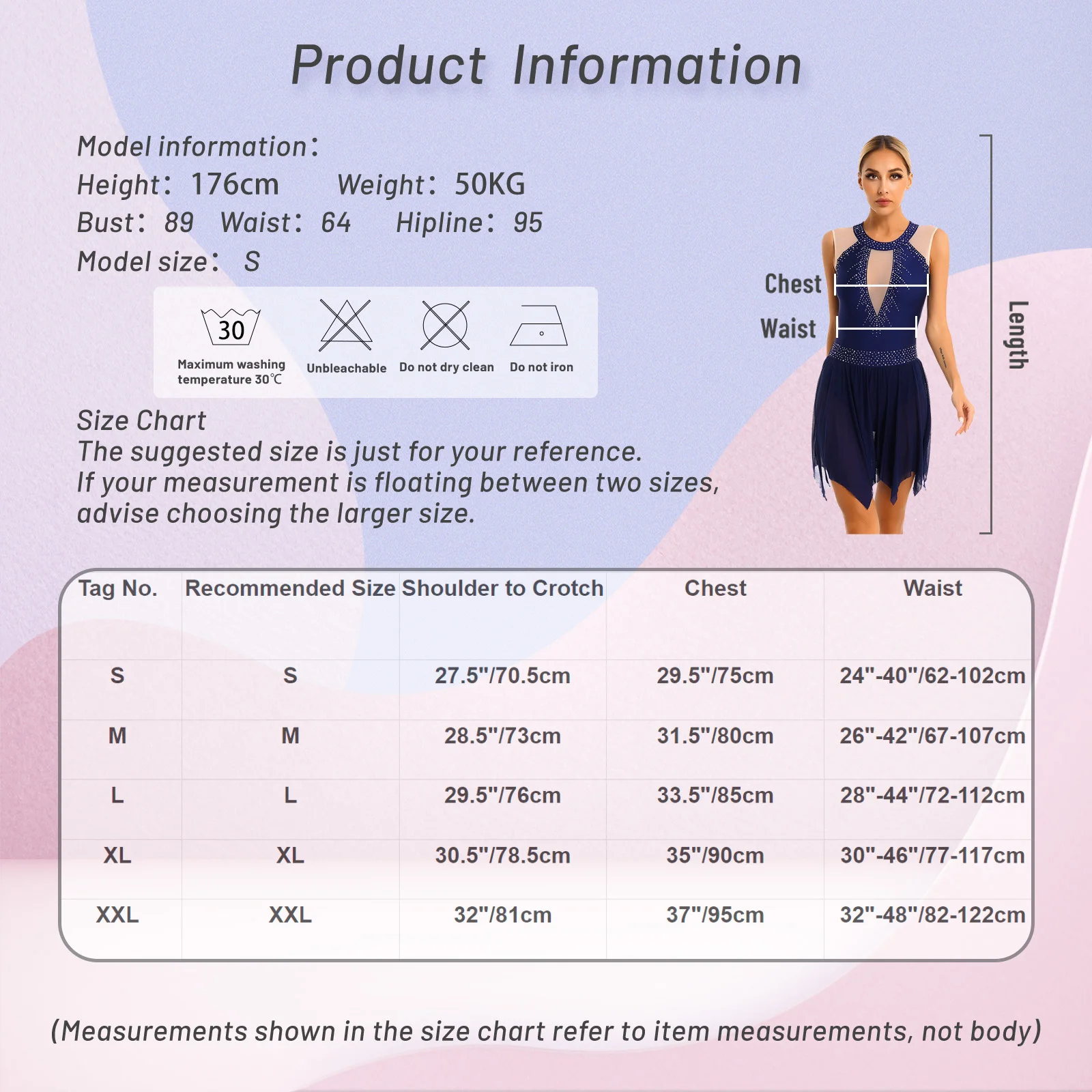 Womens Glitter Rhinestone Figure Ice Skating Dress Mesh Splice Sleeveless Ballet Dance Dress Competition Performance Costume