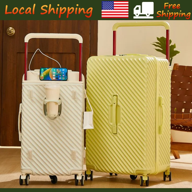 24-Zoll-Trolley-Koffer mit fünf Rädern und Hartschalen, leises Handgepäck, großes Fassungsvermögen, mit USB-Anschluss und Zahlenschloss