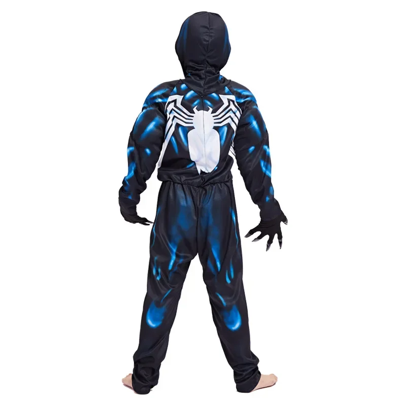 Kids Venom Muscle Costume Cosplay Superhero Suit Disguise Carnival Party Clothing image 4