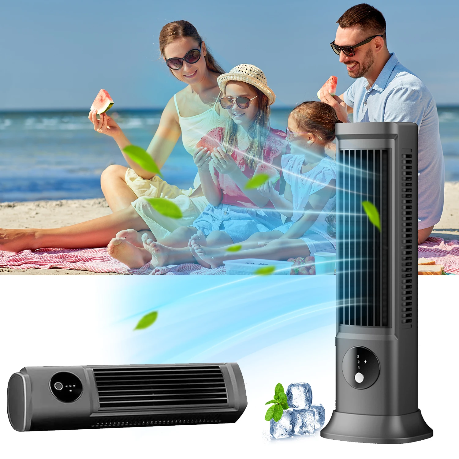 

Cooling Fan Air Conditioning Quiet Portable Air Conditioner Fan 3 Speeds 360° Adjustable Wind Direction Mini Air Conditioner