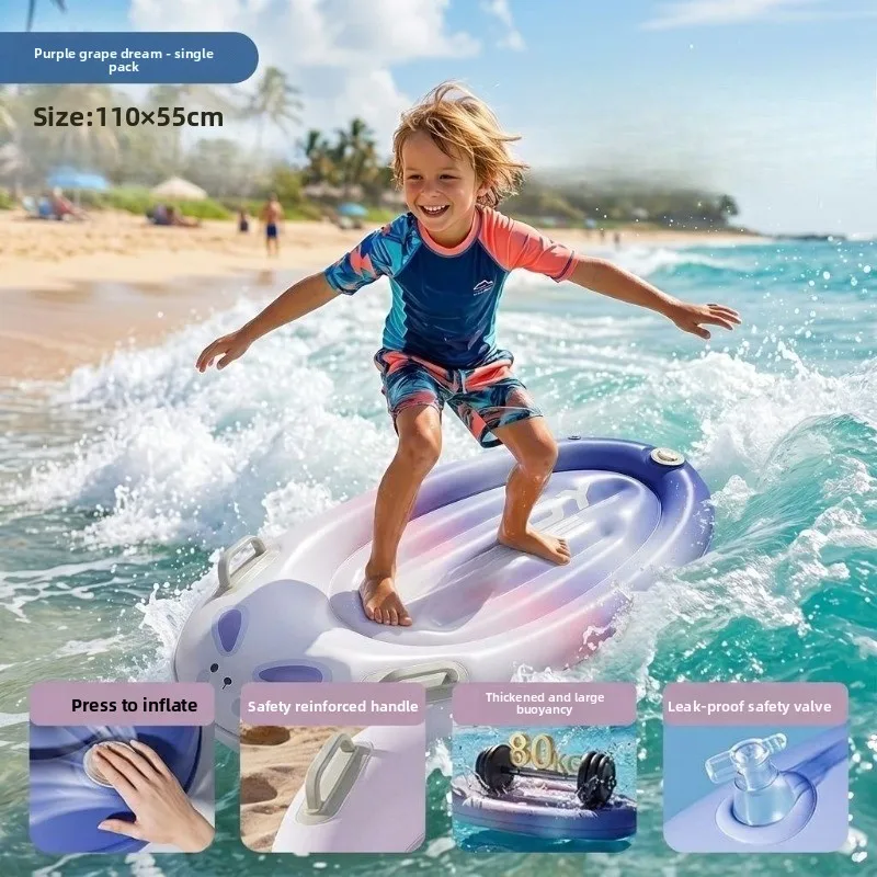 Multifunctional Water Sports Swimming Equipment, Thick Surfboard Floating Board with Enlarged Handles, Swimming Ring，Water Sport
