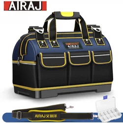 AIRAJ-Large Multi-Function Tool Bag, Oxford Cloth, Impermeável, Anti-Queda, Saco de armazenamento, Eletricista, Novo, 1680D