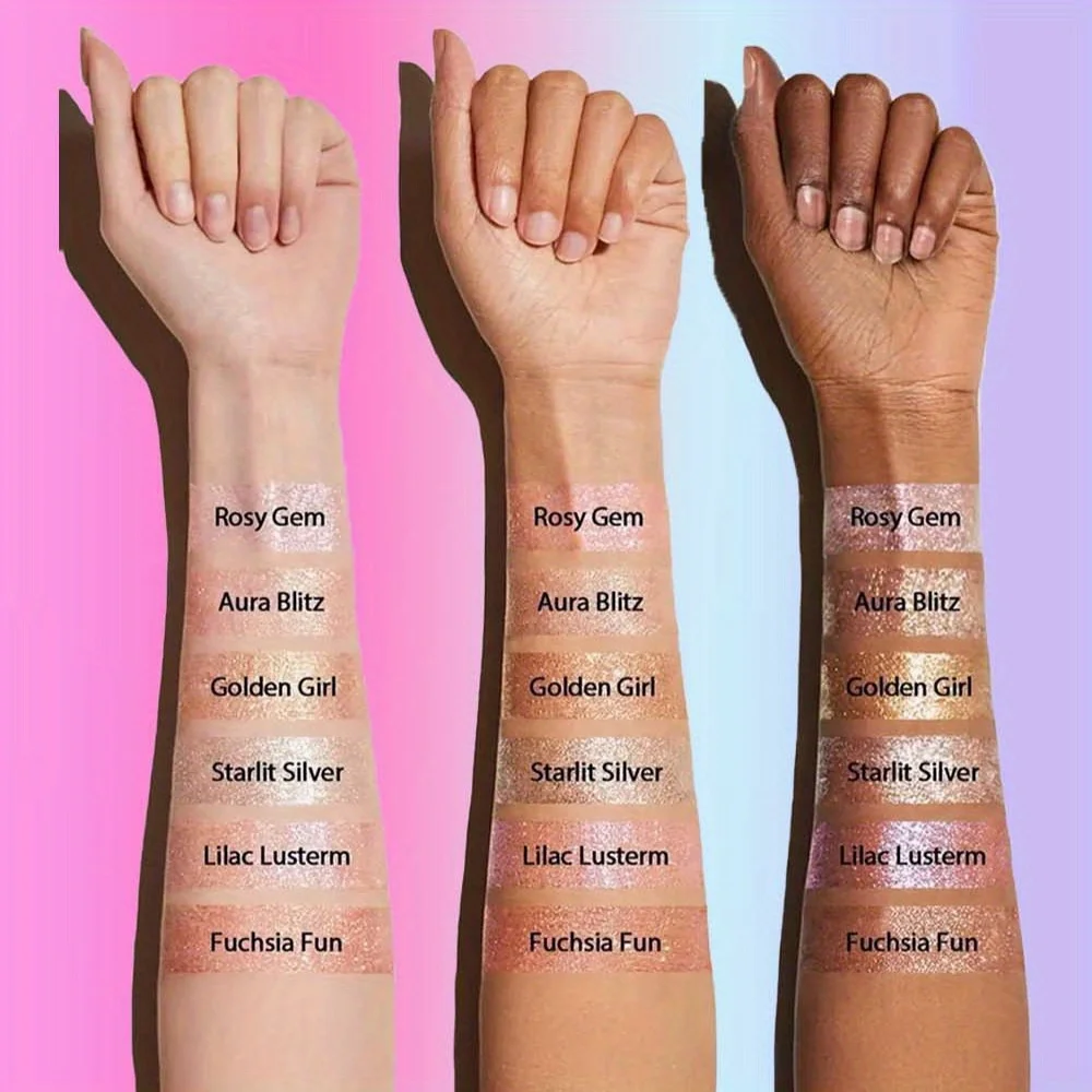 ゼリーアイシャドウハイライトスティック、グリッターシマー長持ち高顔料、バレンタインデーパーティービーチ旅行ホリデー