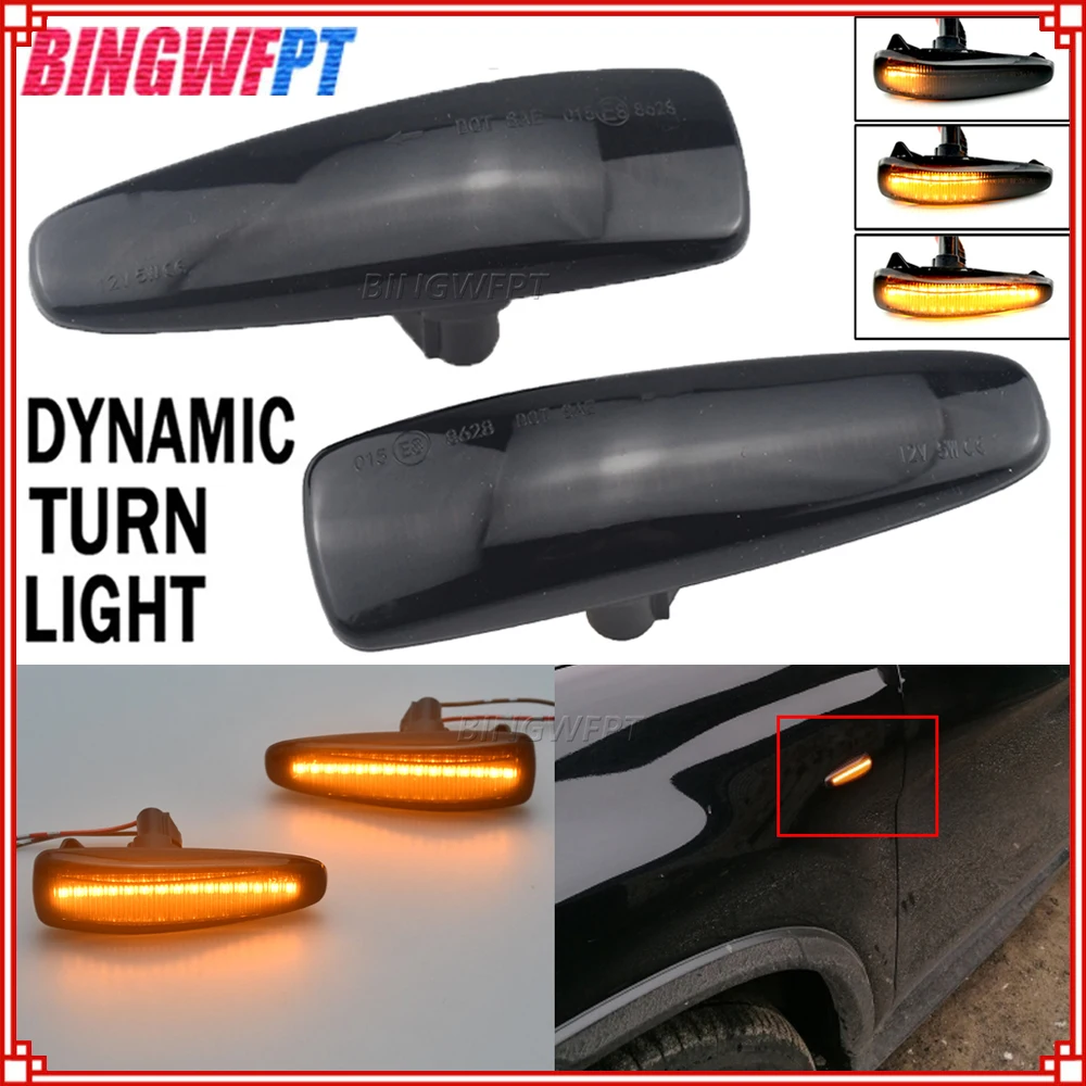 For Mitsubishi Lancer Evolution Evo X Outlander Sport RVR ASX Mirage 2014+ LED Dynamic Turn Signal Side Marker Sequential Light