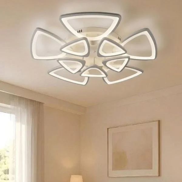 

New Large and Small Triangle Creative Art LED Ceiling Light Bedroom Restaurant Atmosphere Smart Remote Control Ceiling Lamp