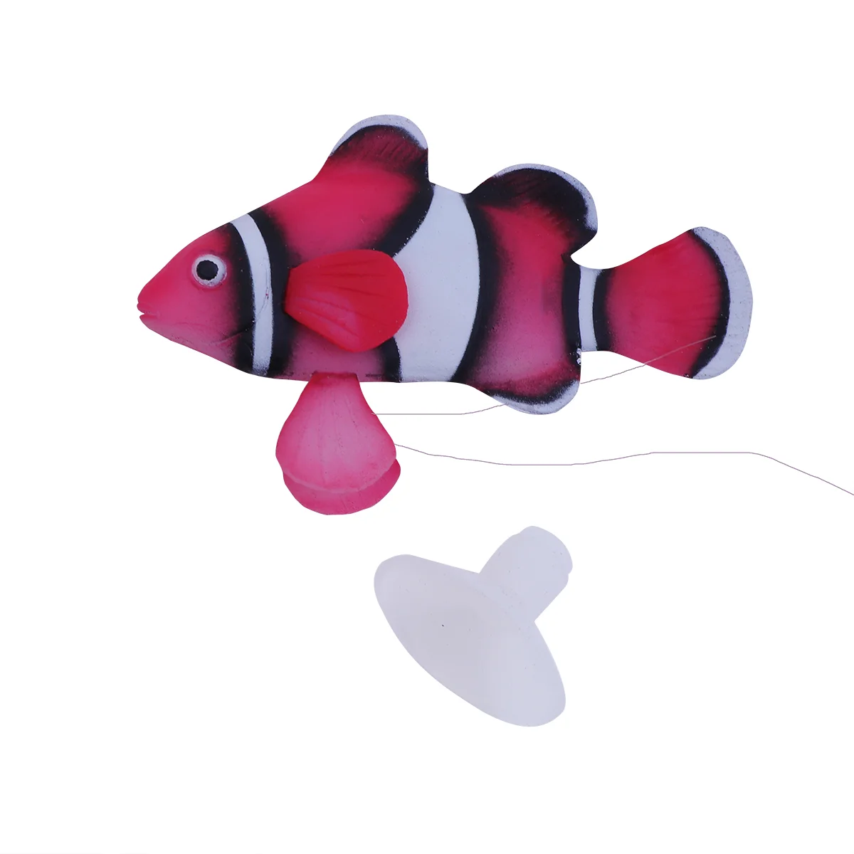 

1PC Artificial Clownfish Silicone Floating Decoration for Fish Tank Aquarium nament Red Imitation Toy Safe Kids