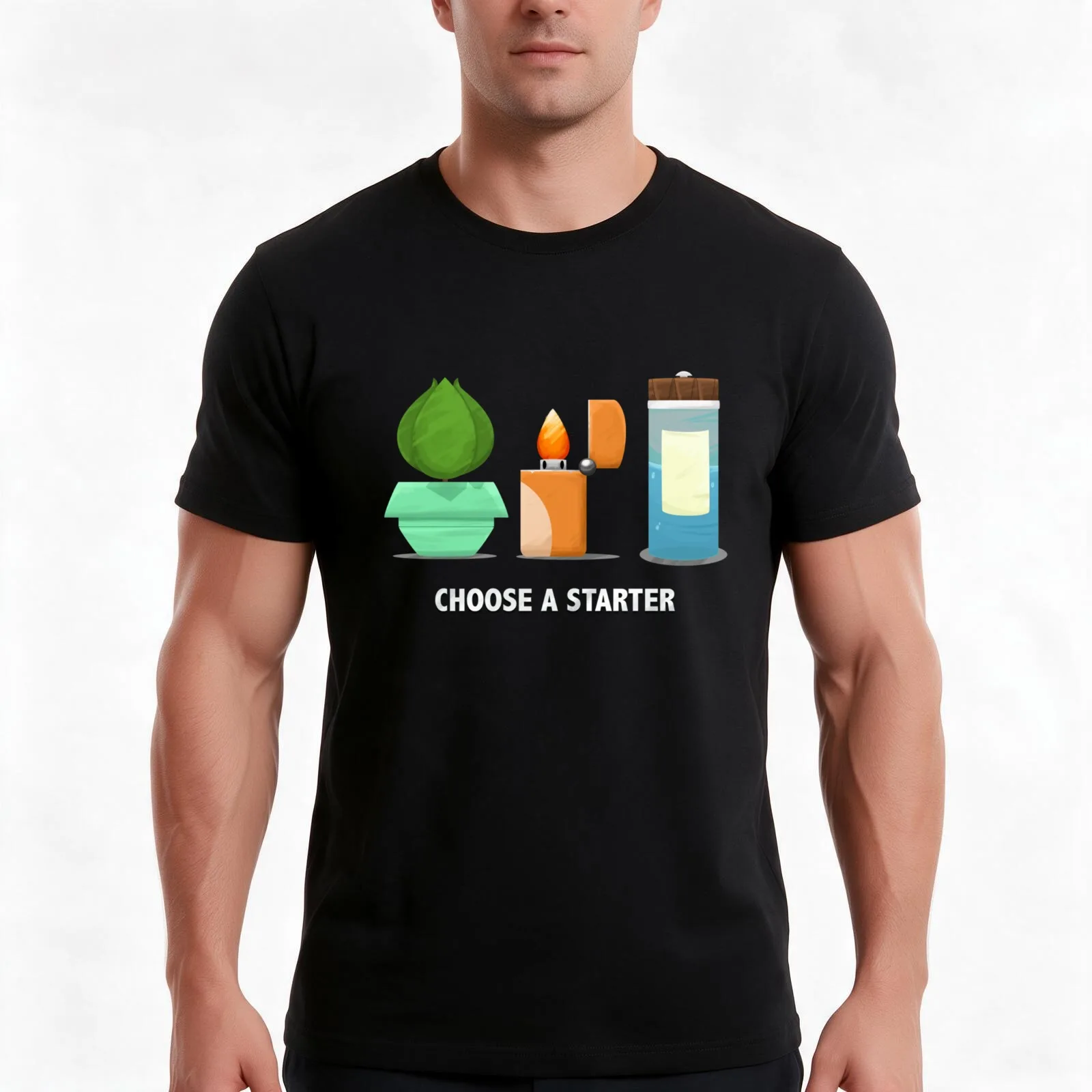 Choose A Starter T-Shirt, Summer Casual Cotton Tee, Oversized Streetwear Tops, Vintage Graphic Print, Loose Fit Short Sleeve