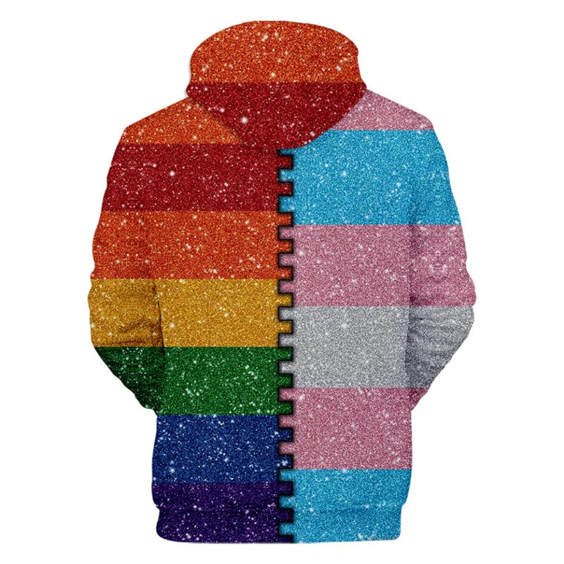LGBT Flag Men/Women Hoodies Sweatshirt for Lesbian Gay Pride Colorful Rainbow Clothes for Gay Home Decor Friendly Clothes Tops