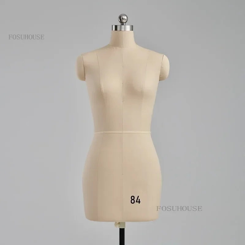 المنزلية الإناث نصف طول العارضات تصميم النمذجة الملابس المعرضة DIY بها بنفسك لوازم الخياطة الملابس مع رف شاشة معدني G