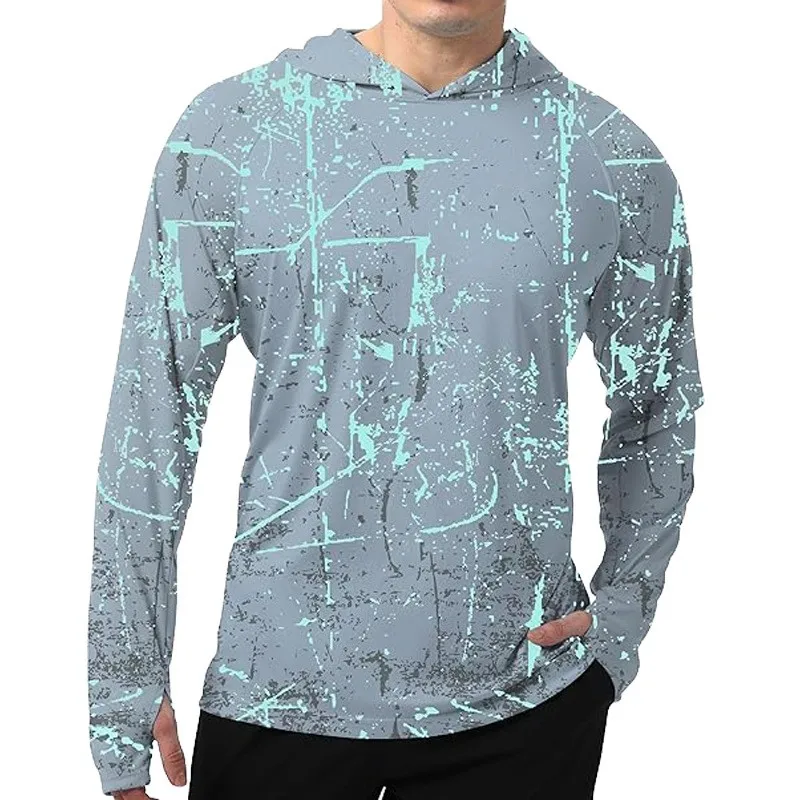 Sun Protection Top Quick Dry with Summer Patterned Autumn Coat Spring T Shirt Hooded Men Quick Dry Fishing Shirt