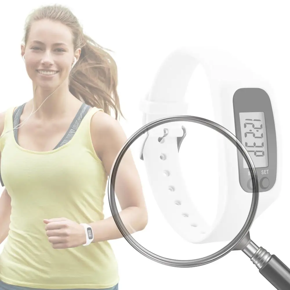 

Multi Functional LED Pedometer Bracelet Wrist Watch with Step Counter Calorie Tracker 12/24H Time Display Sport Watch Bracelet