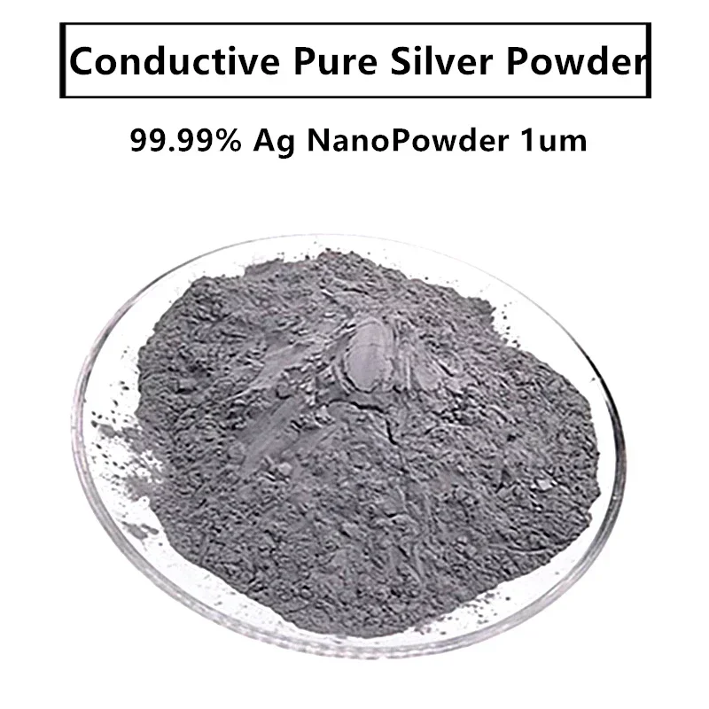 Conductive Pure Silver Powder 99.99% Ag Nanopowder 1um