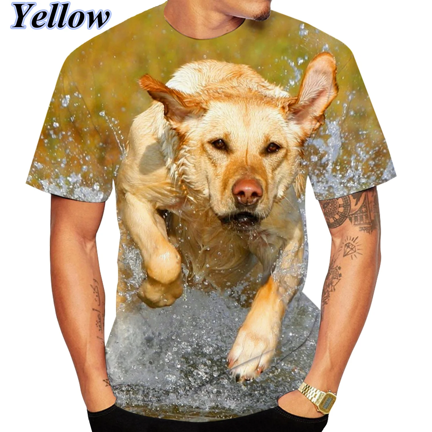 قميص لابرادور مسترد ثلاثي الأبعاد قابل للتنفس ومريح ، تي شيرت ناعم للرجال والنساء ، صيفي #4