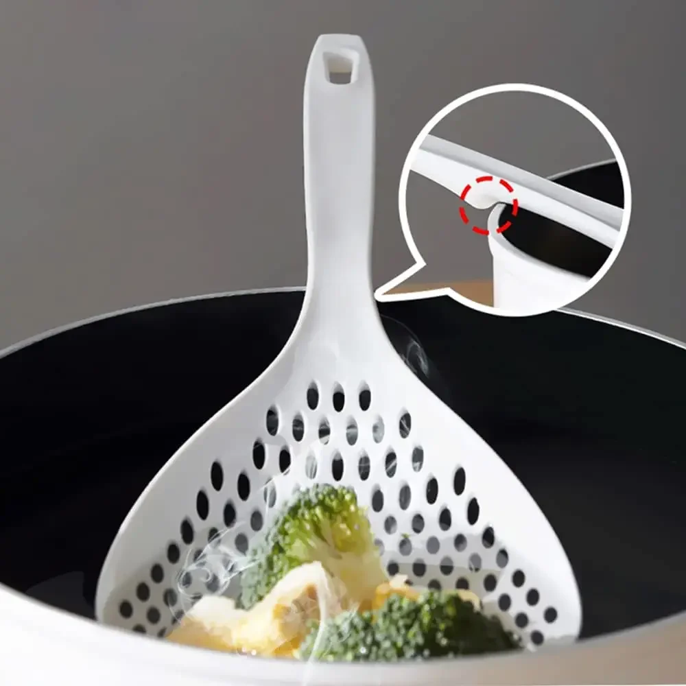 3pcs Strainer Scoop Colander Slotted Pasta Spoon Plastic Skimmer Spoon with Handle Food Drain Shovel for Kitchen Cooking