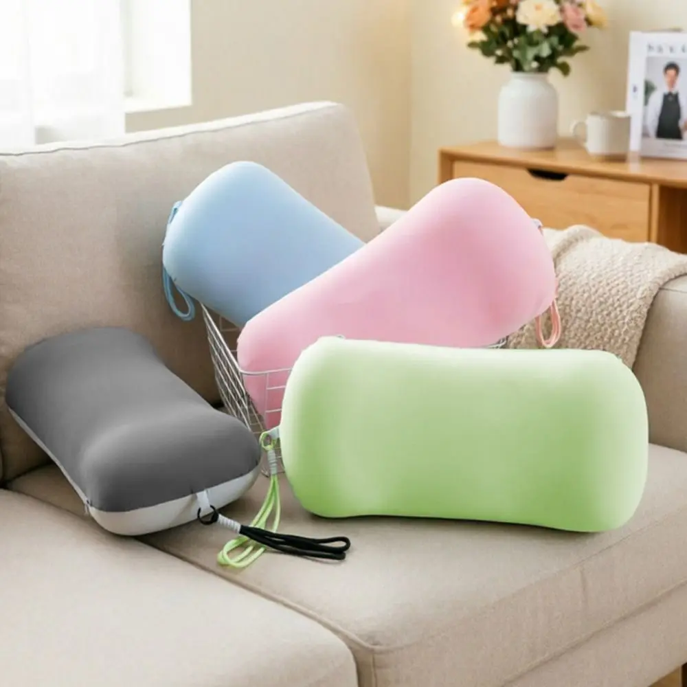 

Ice Silk Office Nap Pillow Ergonomic Soft Summer Cooling Pillow Slow Rebound with Carrying Lanyard Neck Pillow Student