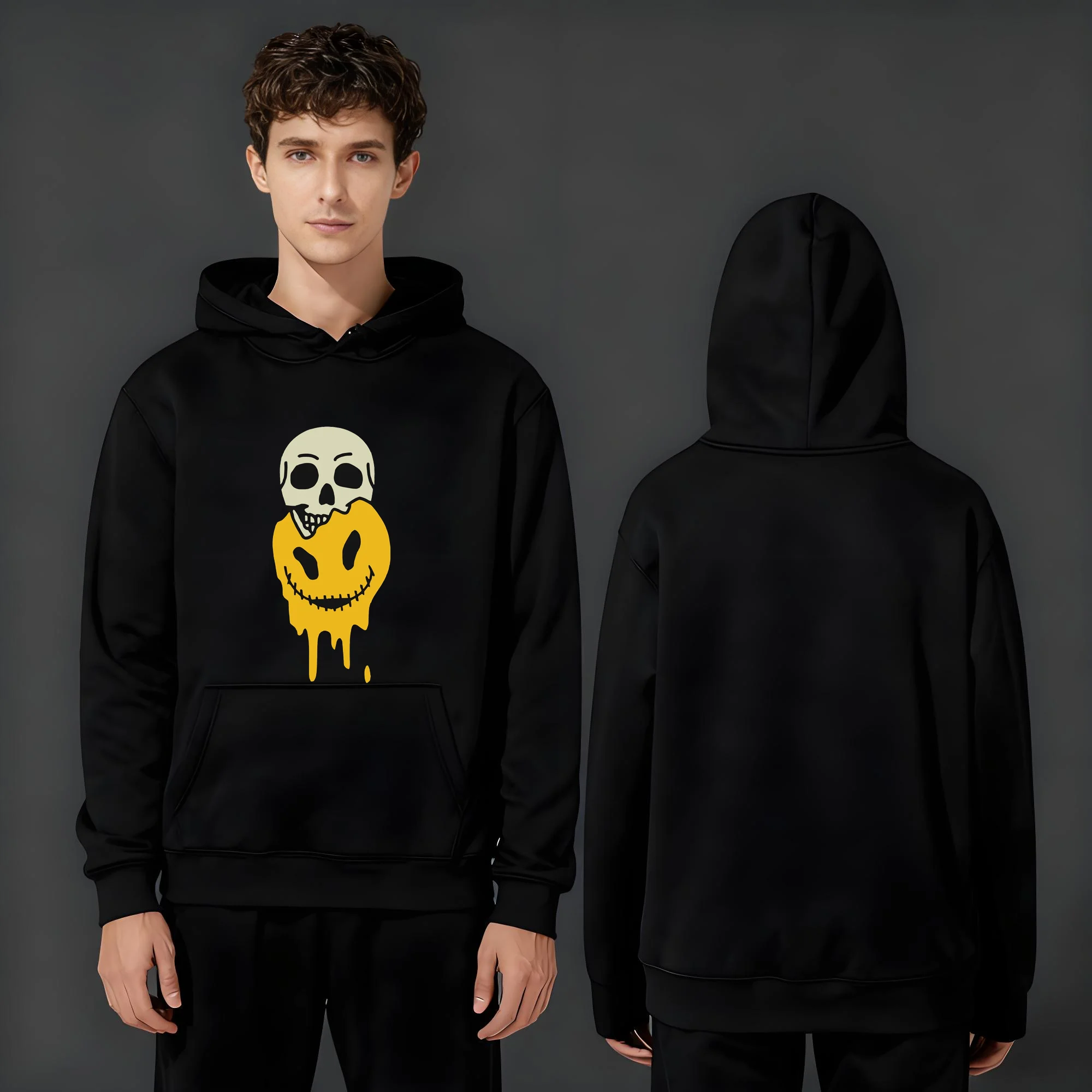 

The latest fashion and casual 330-gram heavyweight men's and women's hoodie in 2025 featuring trendy skull prints