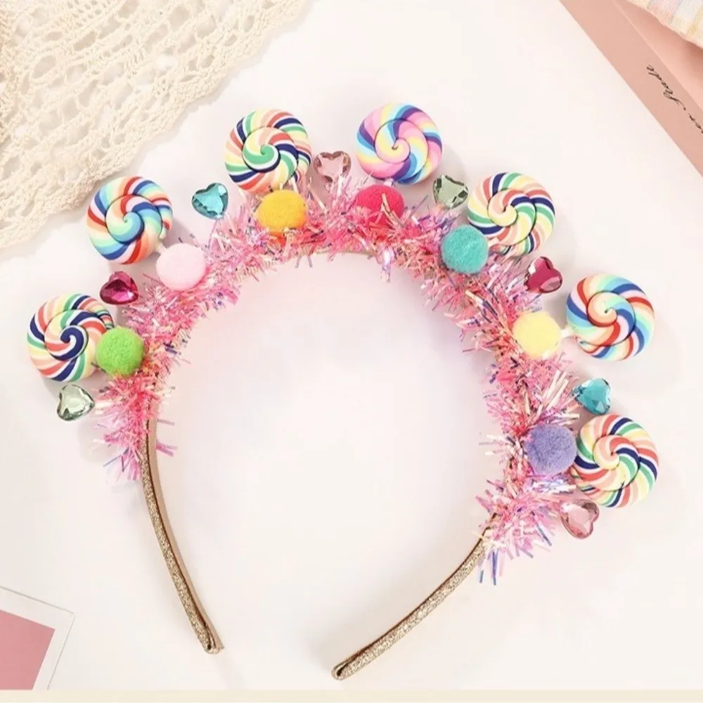 

Модная мультяшная повязка для волос в виде леденца, милый и интересный ободок для волос, аксессуар для прически