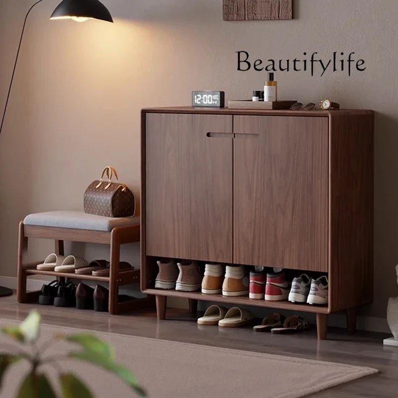 

BJ Wooden Organizer Shoe Cabinet Storage Mobile Display Living Room Designer Shoe Shelf Slippers Zapatero Shoemakers Furniture