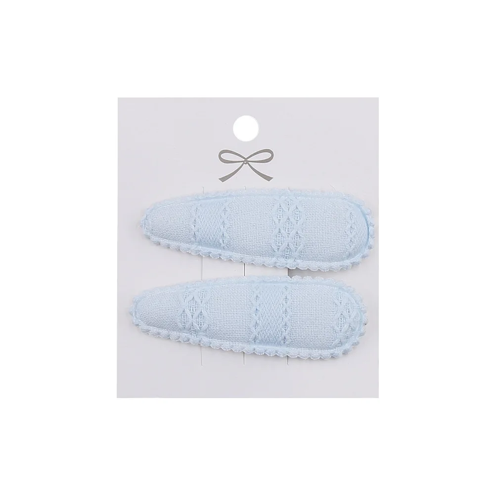 2pc Blumendruck 2 Zoll Basic Snap Baby Haar Tropfen Clips Spitze Stickerei Haar Klemme Pins Haarnadeln Baumwolle Plaid BB Haarspangen Mädchen – Detail 19