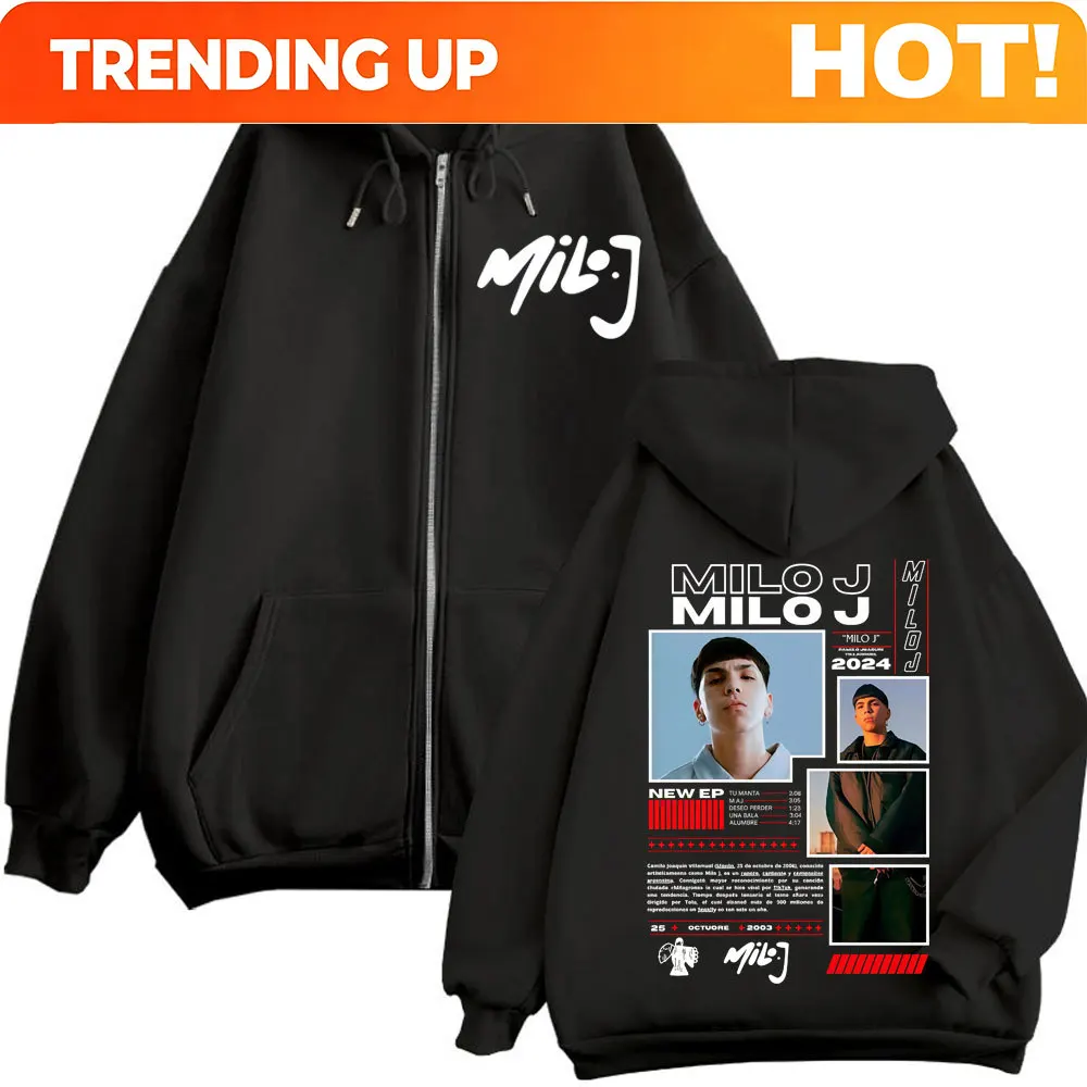 Custom Custom Limited Milo J Double Sided Print Zipper Hoodie Harajuku Hip Hop Zip Up Hooded Sweatshirts Men Women Fashion Overs