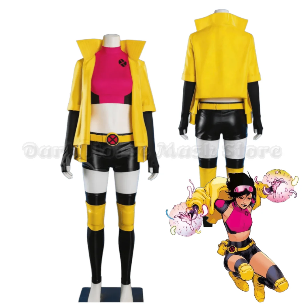 Jubilee Cosplay Costumes X-Men 97 Jubilation Lee Yellow Coat Outfit Anime Comic-Con Halloween Costume for Women Role Play Suit - view 6
