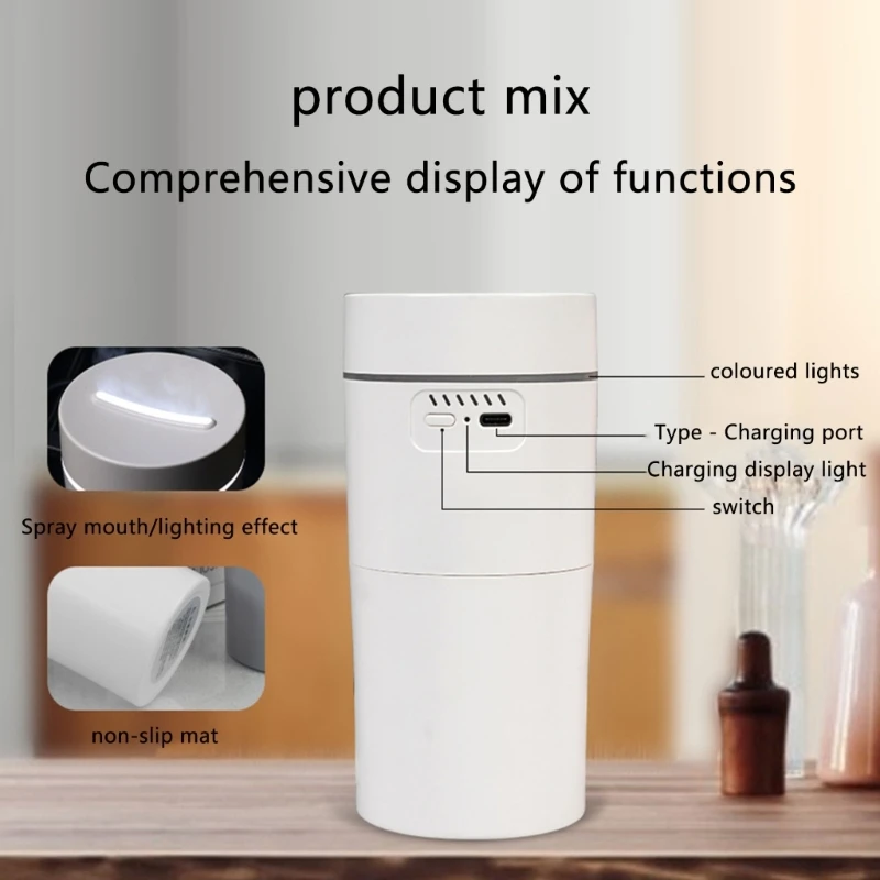 Маленький увлажнитель 180 мл портативный мини-увлажнитель с прохладным туманом для спальни, офиса, путешествий, растений, дома,