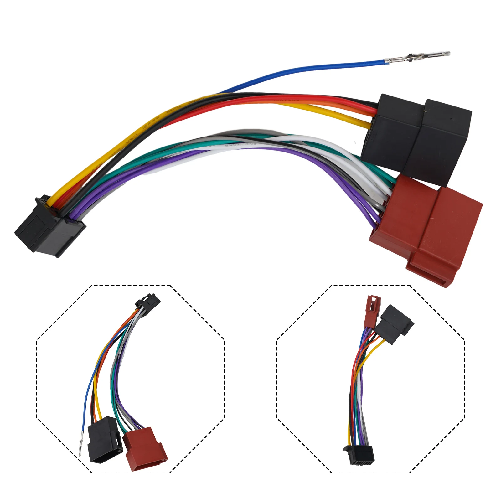 For ISO Wiring Harness Adapter with 16-Pin Male Connector for Pioneer Car Radios Supporting 2010 and Later Models