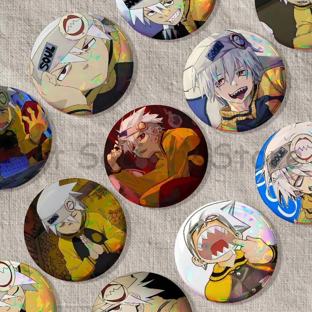 S-Soul Anime Eater Evans 22mm,32mm,42mm,58mm,75mm Round Badge Brooch for Various Clothing Backpacks Jewelry Accessories Gift