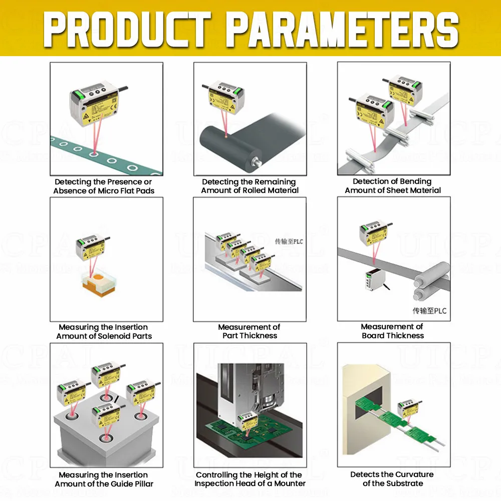 Laser Displacement Level Sensor Thickness Height Distance Sensors Transmitter High Precision 0.002mm Switching NPN RS485