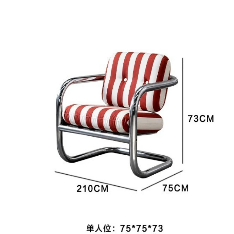 Minimalist soy milk sofa small apartment living room leisure sofa chair single