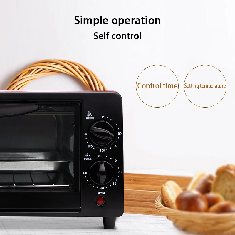 12L Timing Electric Oven With Grill Cooker Household Baking Machine Temperature Control Breakfast Machine Cake Baking EU Plug