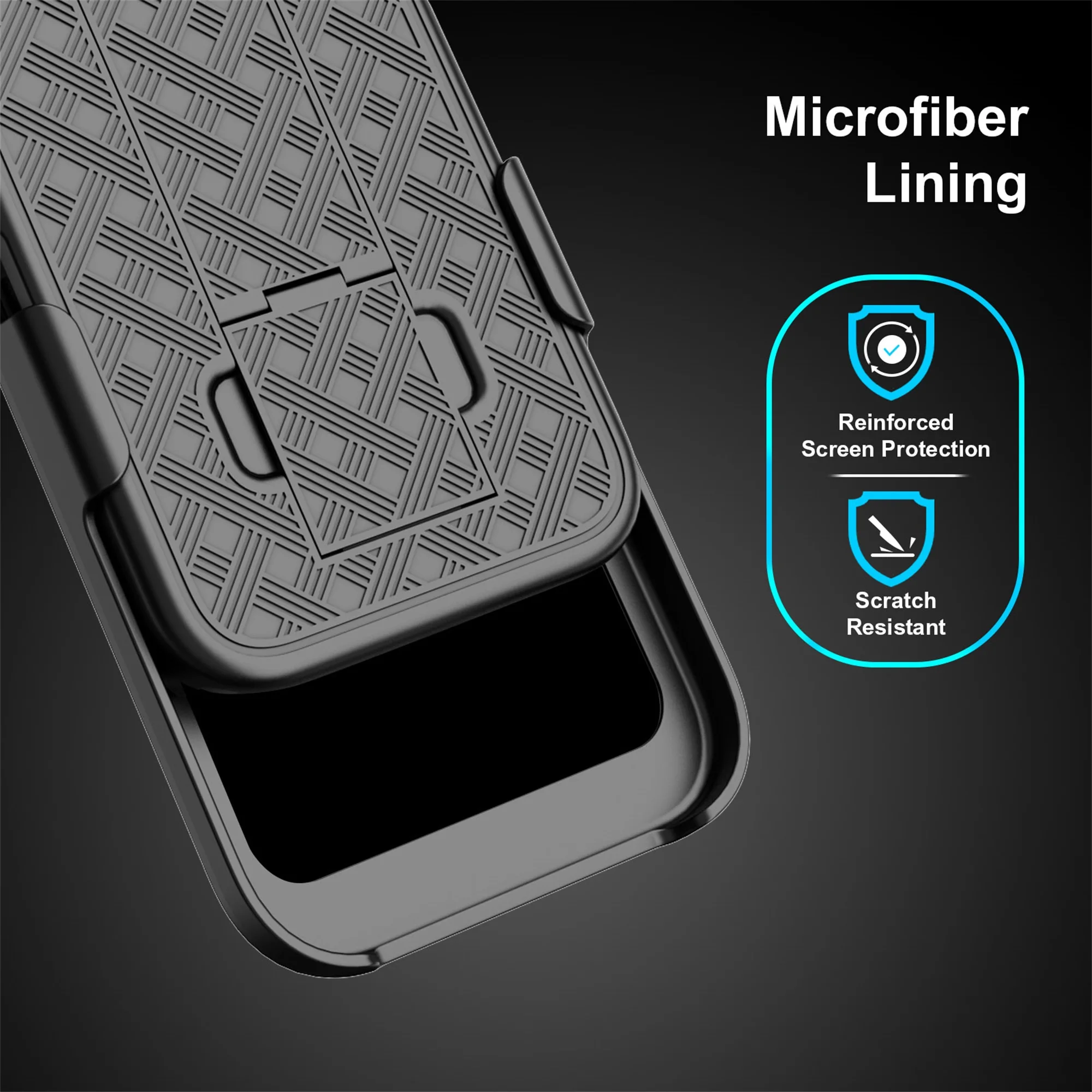 2In1 Phone Shell Holster Combo Case with Kickstand Waist Belt Clip Phone Cover for IPhone 17 PRO MAX for Iphone17 Air Phone Case