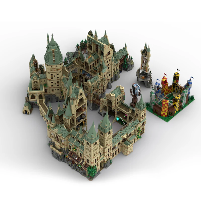 MOC Magic World Building Bricks Ultimate Modular Hogwarts Grounds and Harrys Castle Bundle Blocks Model Toys Kids Birthday Gifts