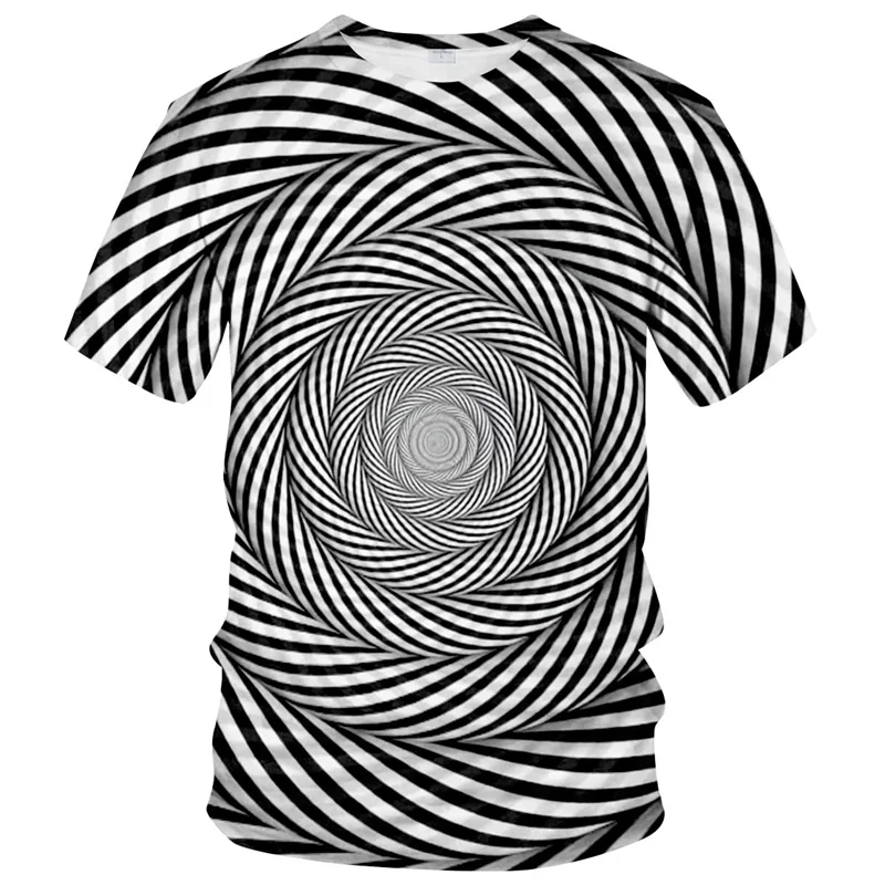 Magical Optical Illusion Graphic for Men Clothes Womens Clothing 3D Print Funny Kids T-shirt Tops Pop Summer Casual Short Sleeve