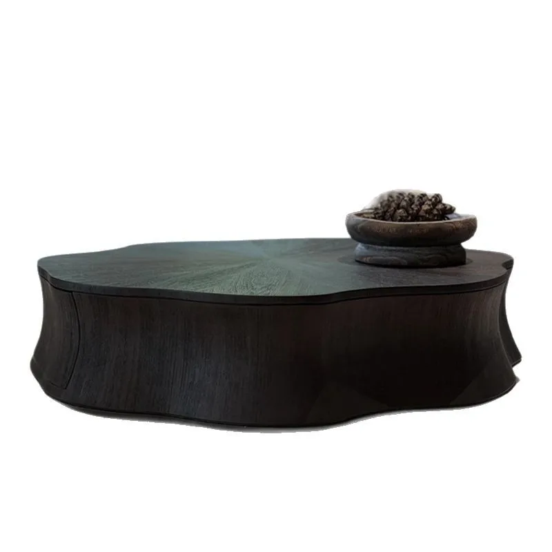 

Italian minimalist special-shaped petal coffee table living room home high-end modern minimalist design niche wood grain coffee