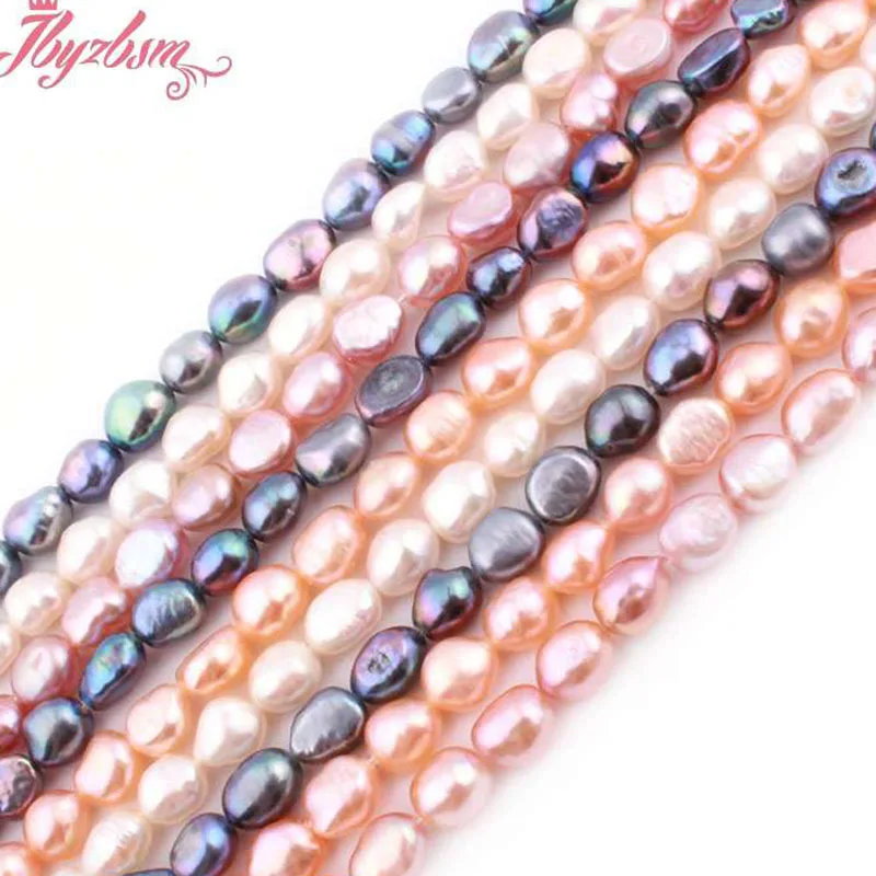 

7-8mm Natural Freshwater Pearl Freeform Loose Stone Beads DIY Strand 15 Inch For Necklace Bracelat Jewelry Making Free Shipping