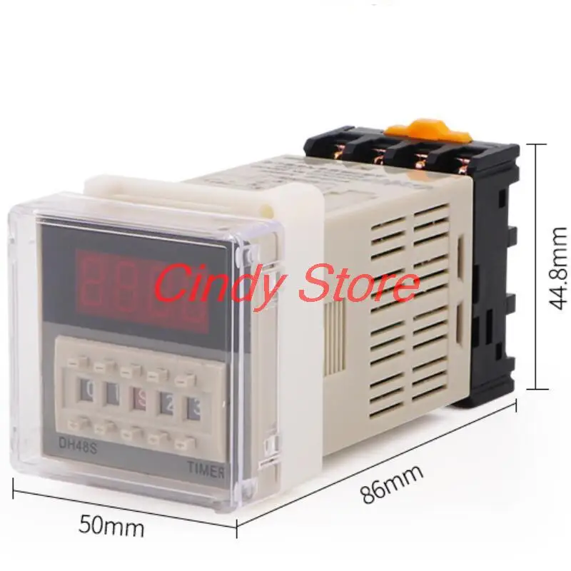 Digital LED Programmable Timer Relay Switch DH48S-1Z 0.01S-99H99M Socket Base AC/DC 12V 24V 36V 110V 220V 380V Delay Timer