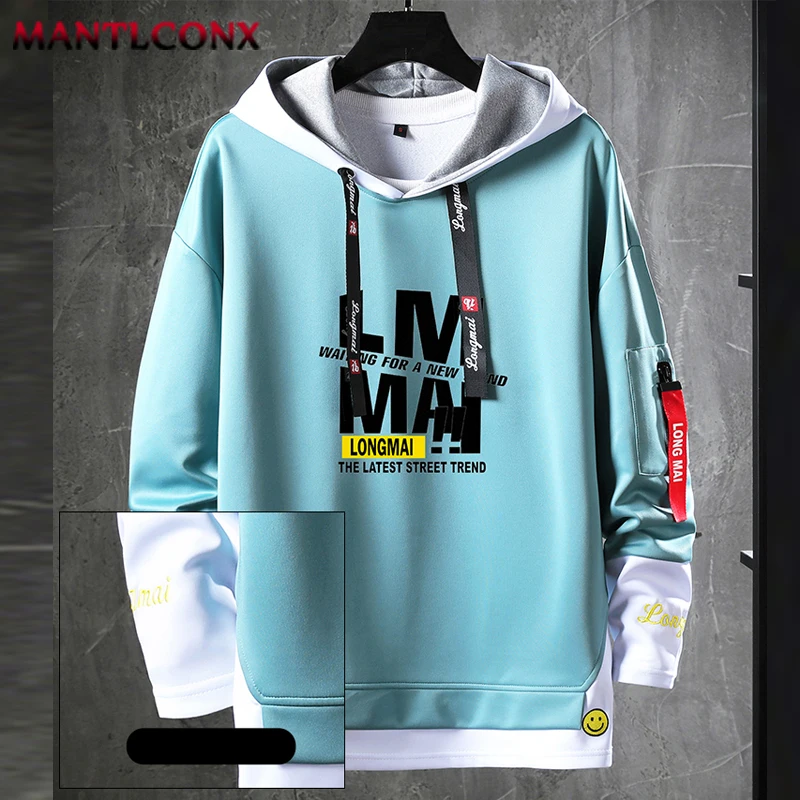 Mode Jugendliche Trend Mit Kapuze Sweatshirt für Männer Harajuku Hip Hop Hoodies Männer Streetwear 3/4 Hülse Pullover Mit Kapuze Hemd Männlich