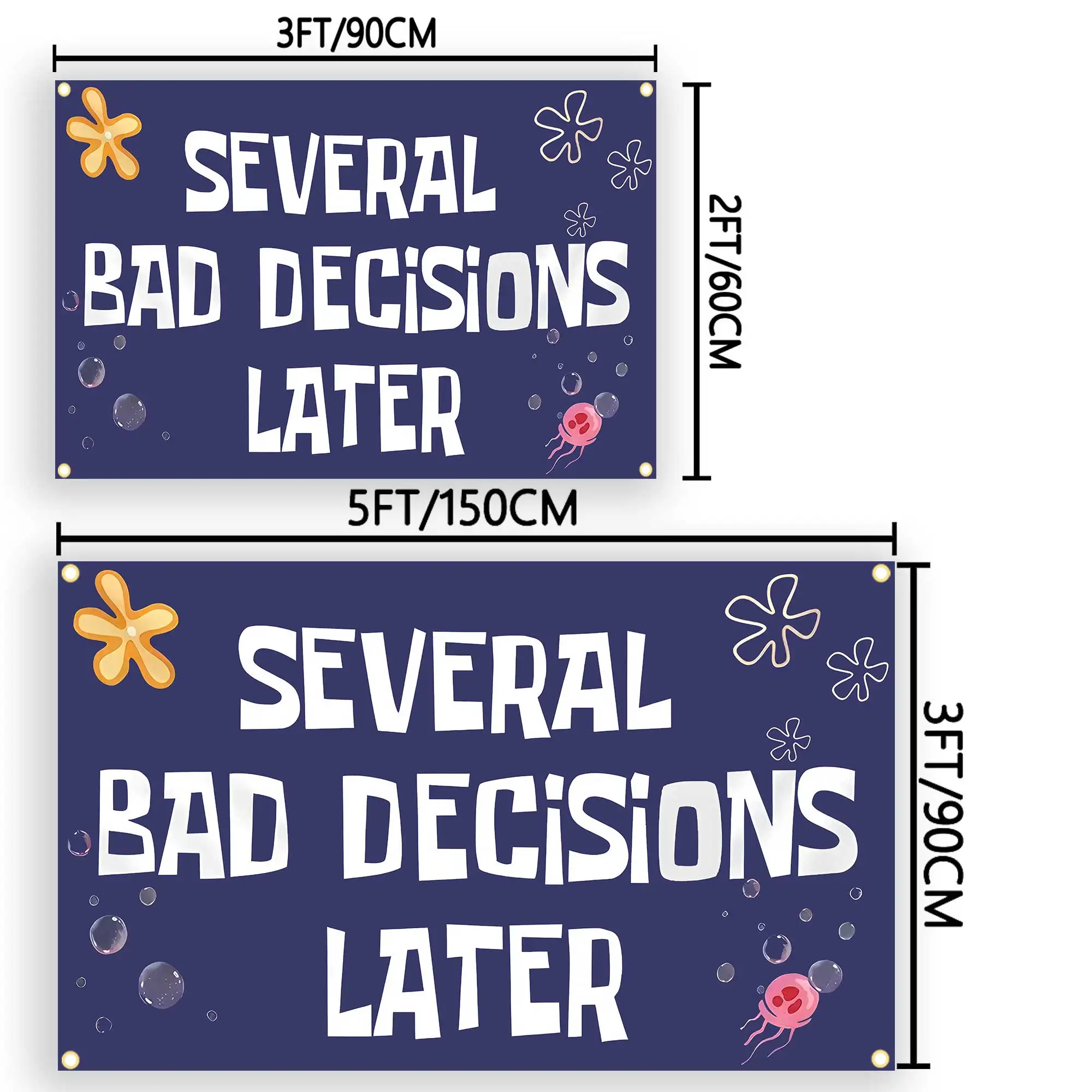 Several Bad Decisions Later Flag Wall Hanging Pattern Tapestry Banner With Four Brass Grommet For Indoor Decoration, Home Decor