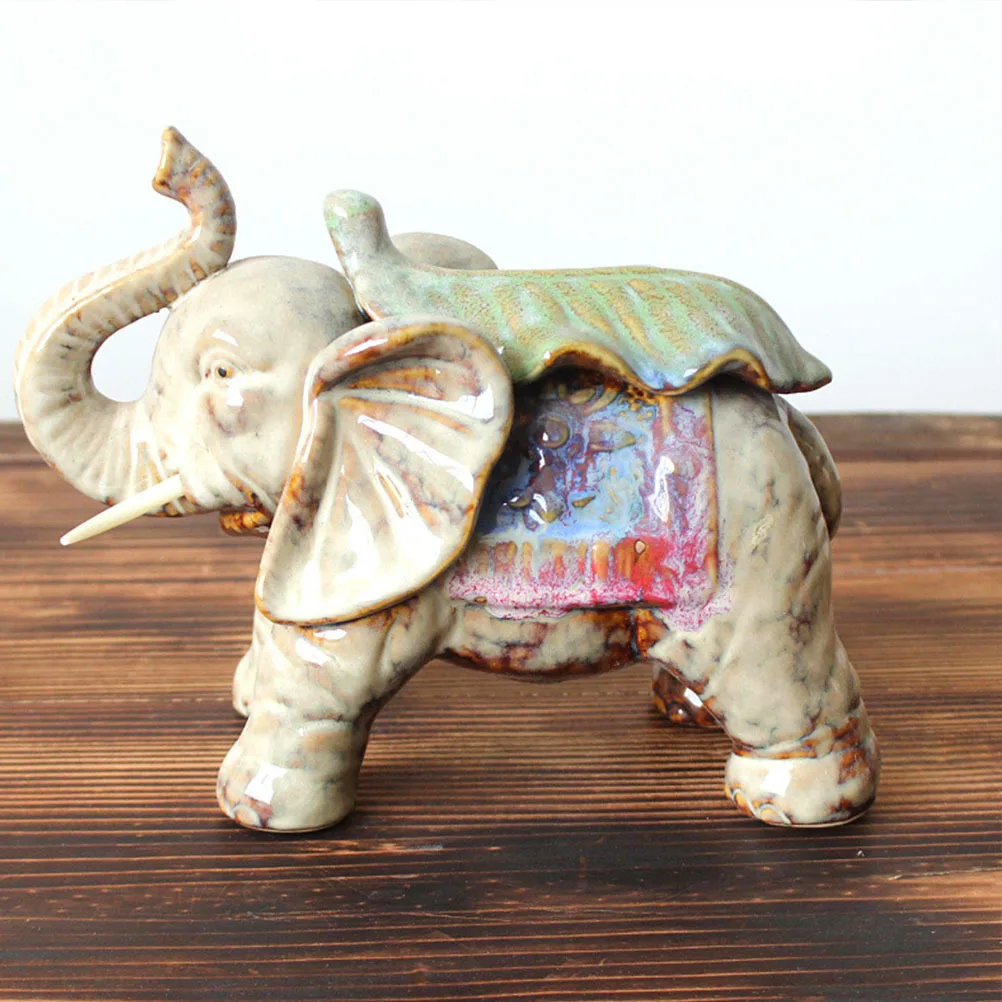 

1Pcs Ceramic Elephant Sculpture Five Color Design Elegant Room Decor for Tabletop Mantelpiece Shelf Home Decoration Craft Gift