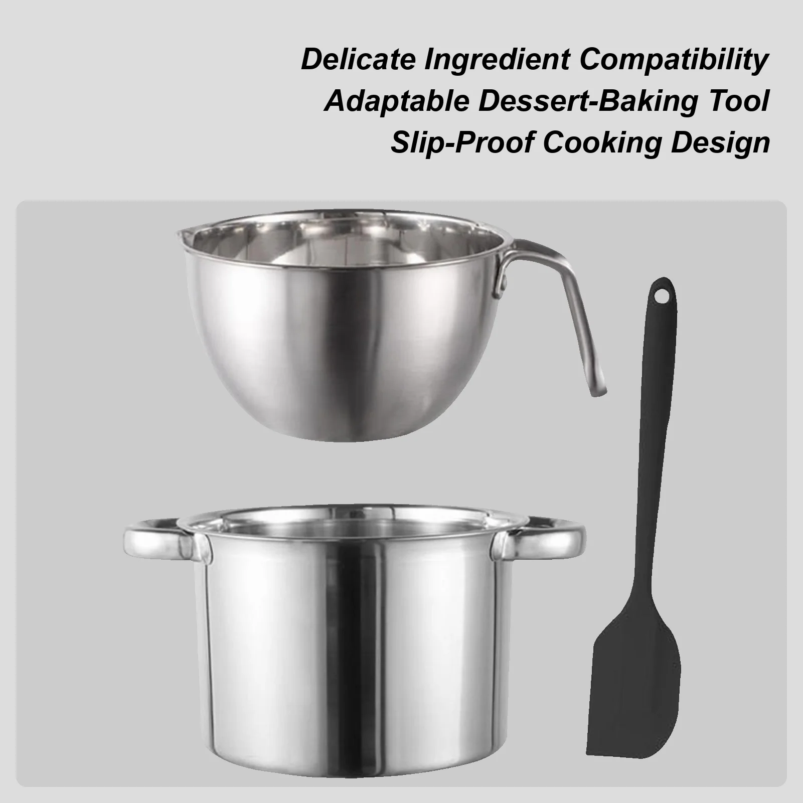 

Water bath melting pot stainless steel chocolate melting pot set baking/melting pot 2.6L water bath bowl and 2L melting pot set