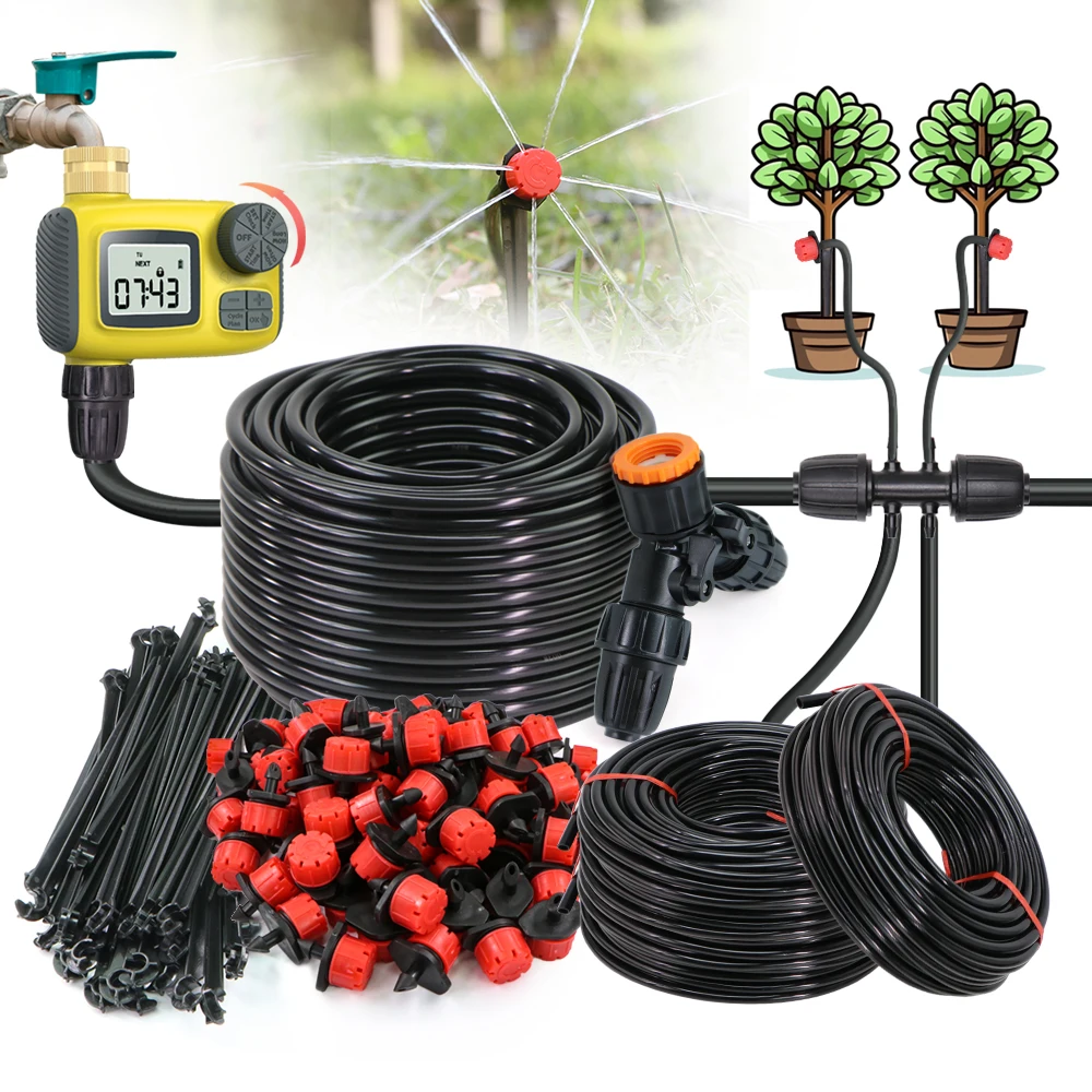 

Шланг 1/2 дюйма 1/4 дюйма, капельница с 8 отверстиями, автоматическая система капельного орошения для домашнего сада, комплект для полива ветвей от 16 мм до 4/7 мм, 4-ходовой разъем