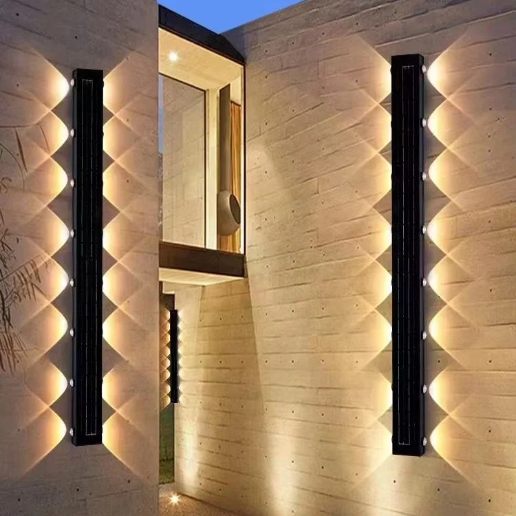 

Outdoor Long Strip Solar Fence Light Waterproof Creative Street Light Courtyard Decoration LED Garden Solar Wall Light