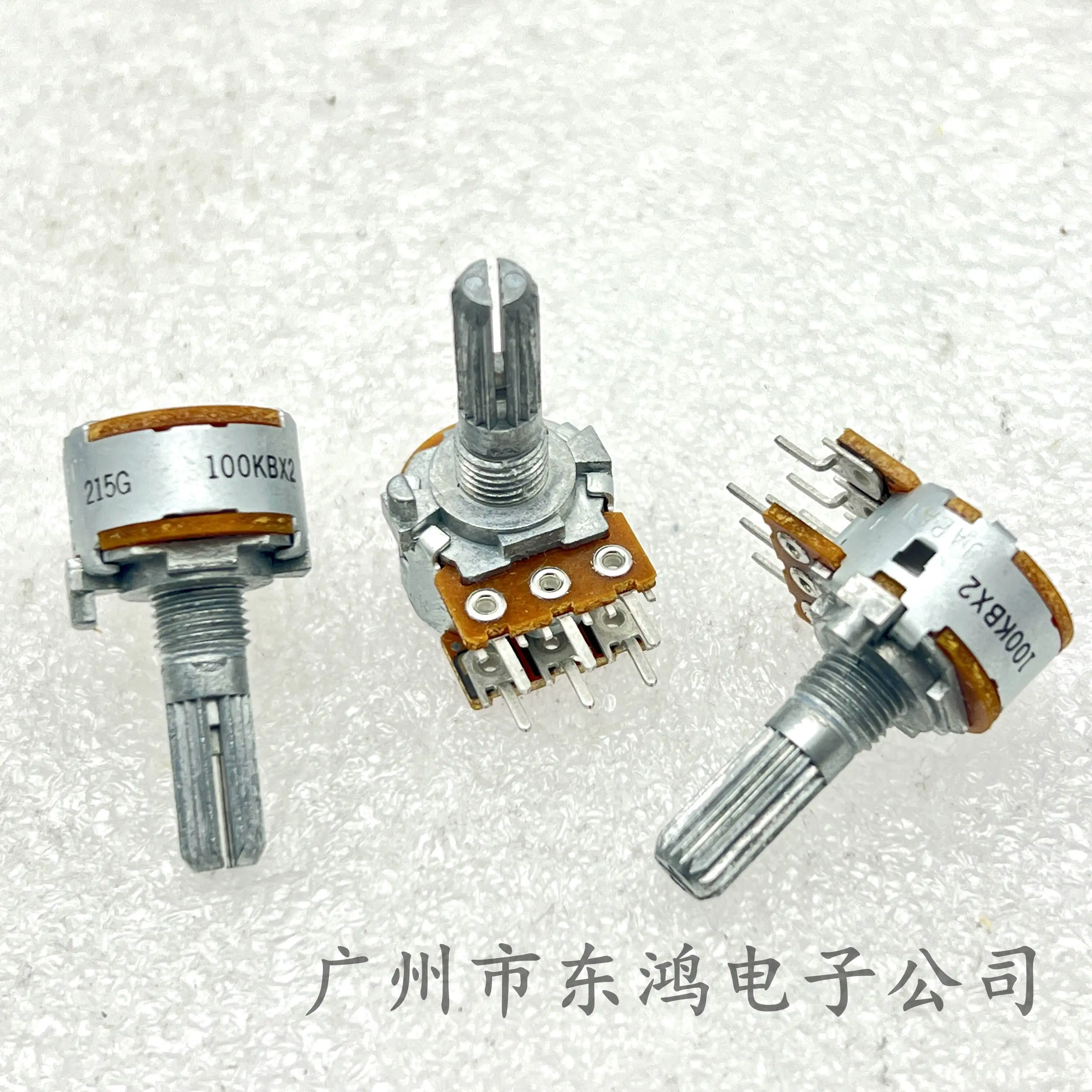 1 PCS ALPS RK163 16 type B100Kx2 dual six-pin volume potentiometer imported from Japan, shaft length 20MM